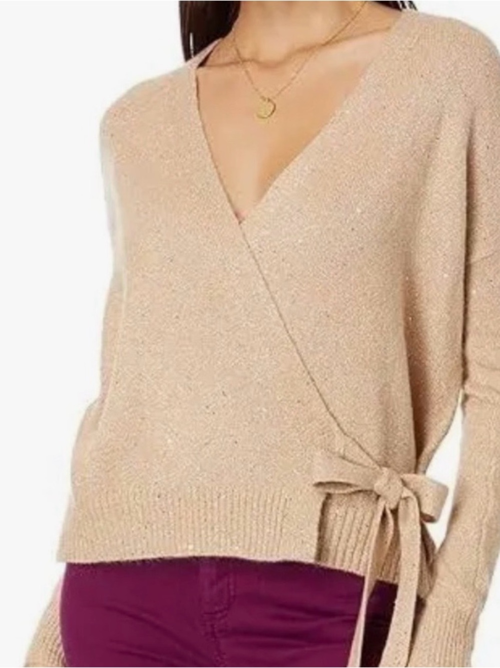 Lilly Pulitzer NWT Dixie Wrap Around tan/Gold speckled Women’s Sweater